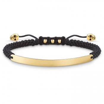 Pulsera de plata con calavera negra y baño de oro de 18K Thomas Sabo