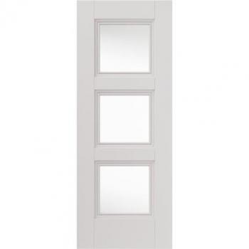 JB Kind Catton White Primed 3L Clear Glazed Door