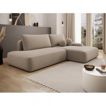 Canapé d'angle ouvert taupe DAVISO