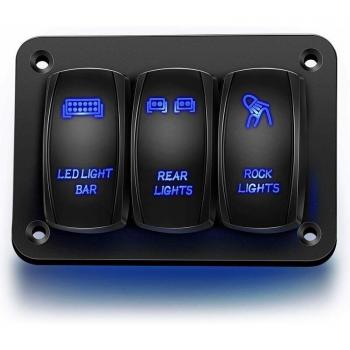 Panel de Interruptores LED Azul 12V para Barcos