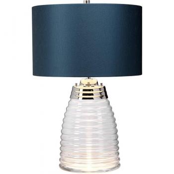 Lámpara de mesa Milne con pantalla azul