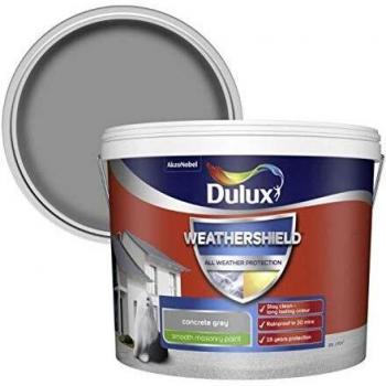 Dulux Weathershield All Weather Concrete Grey Masonry Paint, 10L