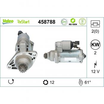 Starter Valeo 458788 – REMANUFACTURED 12 V STOP&START für SKODA und VW