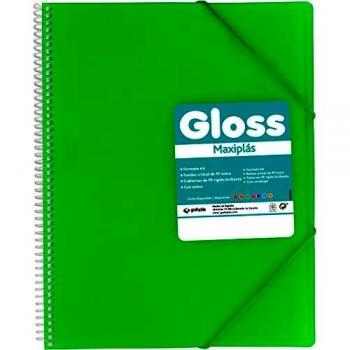 Carpeta Verde con Cierre de Gomas 40 Fundas A4