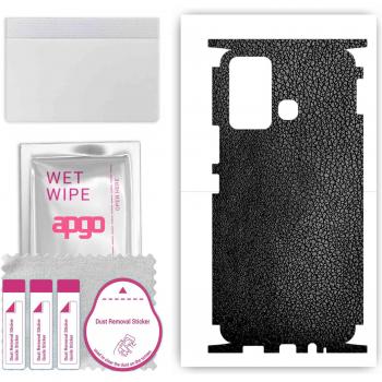Schwarze Leder‑Folierung APGO für Infinix Hot 12 Play – Ganzseitiger Sticker