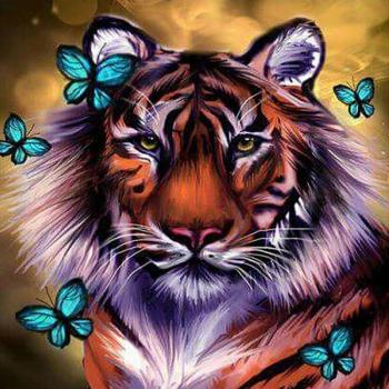 Tigers in Diamonds Home Decor Needlework Set – 12”