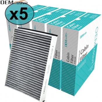 5PC Ford and Volvo Pollen Filter Pack with Activated Carbon