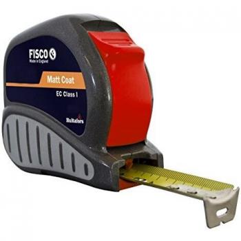 FISCO 10‑Meter Quick‑Lock Tape Measure – 25 mm Scale – Class I – ABS Case, Black – Rubber Handle – ±1.5 mm Accuracy