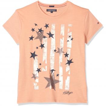 Camiseta Tommy Hilfiger Bright Stars S/s para Niñas, Naranja