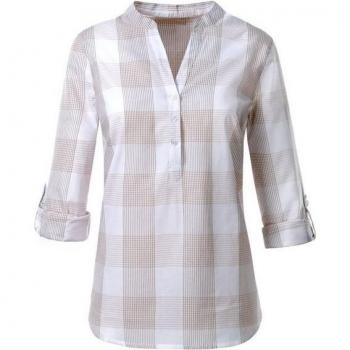 Witt Klassische Baumwollbluse Damen 38 grau – V‑Ausschnitt, kariert, mehrfarbig