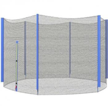 Sportnow Red Seguridad Cama Elástica 244cm Azul – Trampolín Redondo Exterior con Puerta Cremallera y Anti-UV
