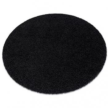 Tapis SOFFI 160 cm Shaggy Cercle Noir