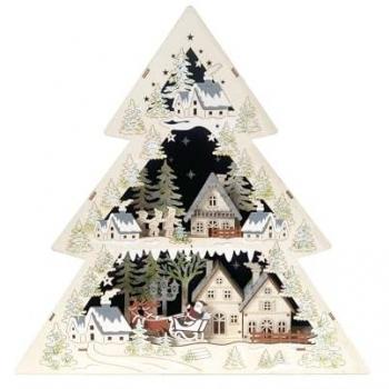 Weihnachtsmann im Schwibbogen: 1‑teiliges Lichterspiel für festliche Dekoration – HTI‑Living