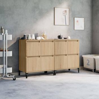 Sonoma Oak Storage Cabinet Set, 2 pcs, 60x35x70 cm, Engineered Wood