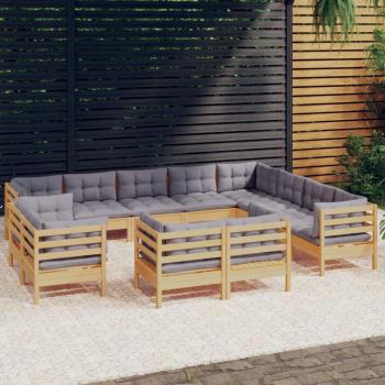 Elegant Pine Garden Lounger – Grey Solid Finish