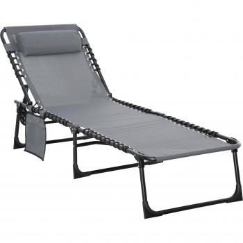 Outsunny Beach & Patio Folding Reclining Seat with Pillow