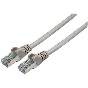 Intellinet Network Patch Cable Cat7 Cable/Cat6A Plugs 1m Grey Copper S/FTP LSOH / LSZH PVC RJ45 Gold Plated Contacts Snagless Booted Lifetime Warranty Polybag