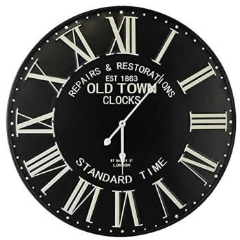 Emde Horloge décorative en métal noir 58 cm – Universelle