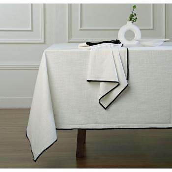 Alfombra de Banqueta Febronie Algodón 150x250 Blanco y Negro