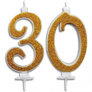 Candeline Maxi 30 Anni per Torta Festa Compleanno 30 Anni | Decorazioni Candele Auguri Anniversario Torta 30