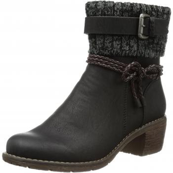 Rieker 99878, Damen Halbschaft Stiefel, Schwarz, 7.5 Damen UK