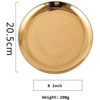 Gold Accented Bone China Serving Plate