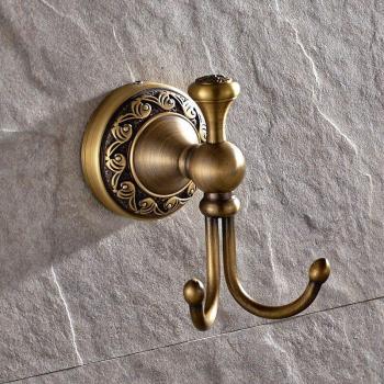 Porte-savon et support sèche-cheveux en laiton antique
