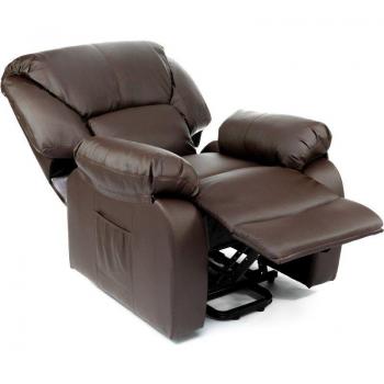 Sillón de Masaje Relax ECO-DE Monaco, 10 Vibromotores Ondulantes, Reclinación 160º, Función Calor, Programas Auto, Vibro Ondulación, A++, Color Marrón