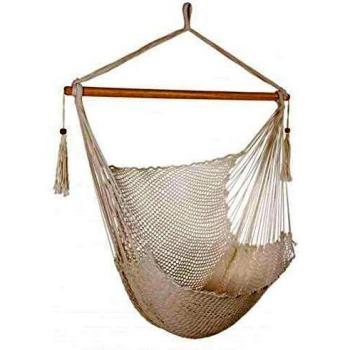 Amaca Pensile Kauana 100x130 cm con Barra di Legno Bizzotto