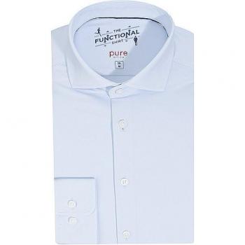PURE Slim Fit Jerseyhemd Herren Blau Größe 40