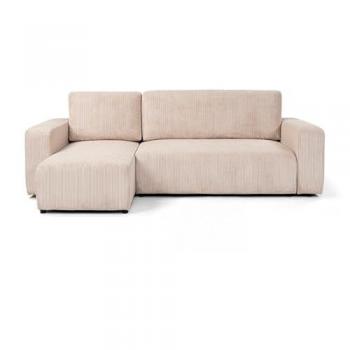 Canapé d’angle convertible Piani L – velours côtelé beige (édition Tendencio)