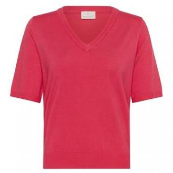 Red 2XL Kaffe KAlizza V-Neck Pullover (Women)