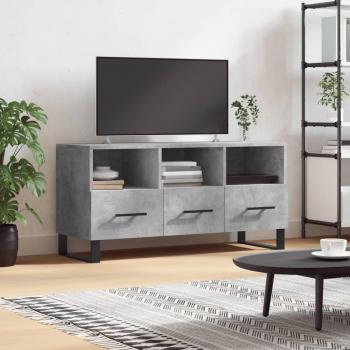 Commodité TV en bois d'ingénierie, couleur gris béton – 102x36x50 cm