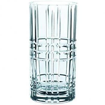 Nachtmann 4-teiliges Longdrinkglas-Set, Kristallglas, 445 ml, Square, Made in Germany
