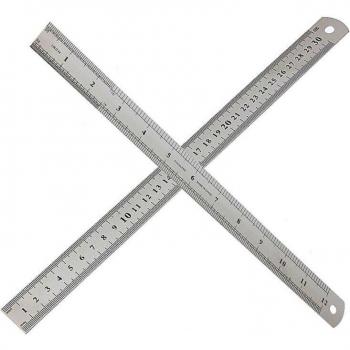 Règle de mesure en acier inox 30 cm double face
