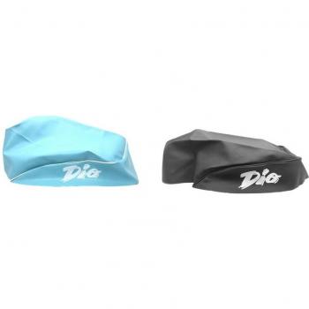 Cubierta de asiento para HONDA DIO AF27/AF28, cuero sintético, color negro y azul cielo, 2 piezas