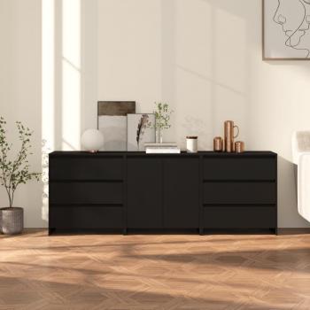 Armario auxiliar de 3 piezas de madera manufacturada