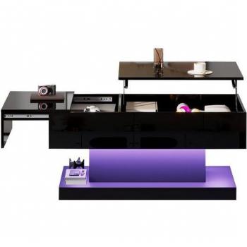 MODFU Hochglanz-Couchtisch mit integrierter LED-Beleuchtung
