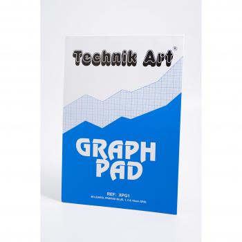 Technik Art Graph Pad A4 1 and 5 and 10mm Blue Lines 70gsm