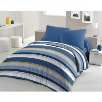 Juego de funda nórdica de microfibra azul HOME PASSION STANIS