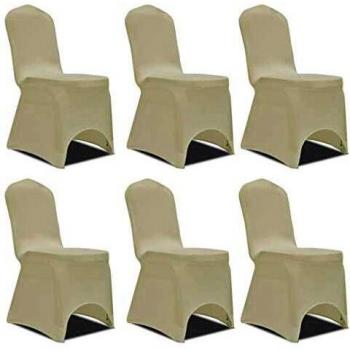 VidaXL 6-Piece Stretch Chair Cover Cream