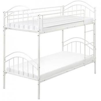 Beliani 3ft EU Kids High Sleeper Bunk – White Iron Frame