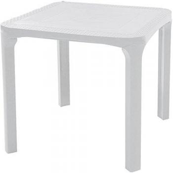 Mesa de Jardín Cuadrada 80x80 Poliratán Blanco Olé Grand Soleil