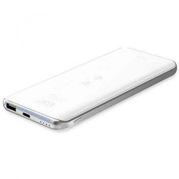 PowerWave 8000mAh Wireless USB‑C Mini Bank – White