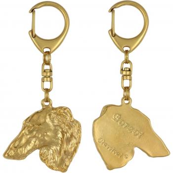 Breloc aurit con Borzoi