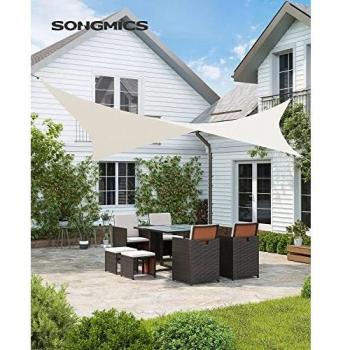 SONGMICS Multifunktionales Sonnensegel für Garten, Wasserfest, Polyester, Rechteck, Weiß