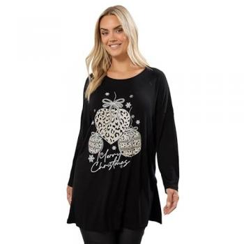 Festive Glitter Tee, Black Women's Edition