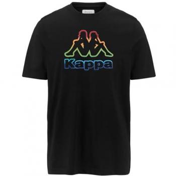 Camiseta Kappa Hombre Manga Corta Negra