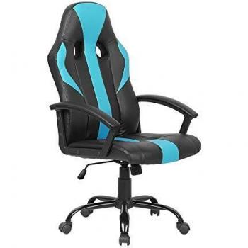 Sedia Da Ufficio in Similpelle Azzurra e Nera Success