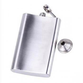 Botella Alcohol Acero Inoxidable 4-18 Oz Con Caja de Bolsillo